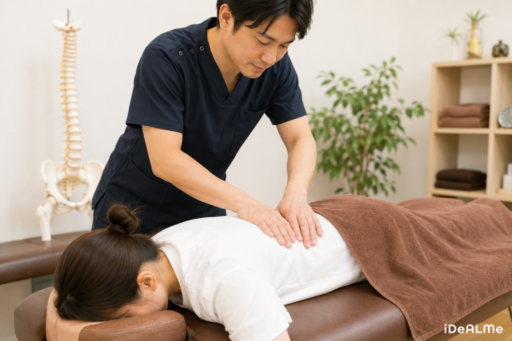 川崎腰痛整体の施術シーン